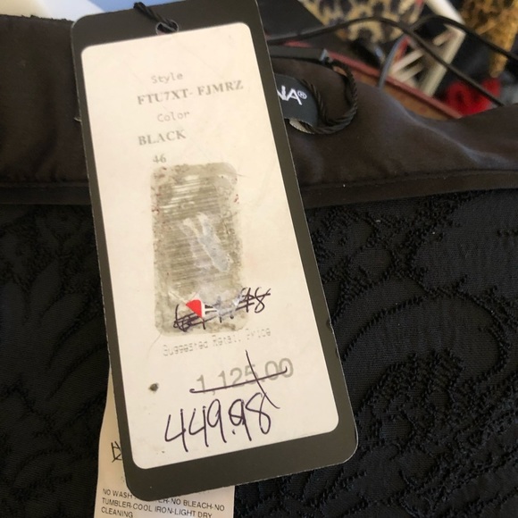 Dolce  & Gabbana large 10-12 black brocade dress pants flat front zip ankle - Picture 9 of 16